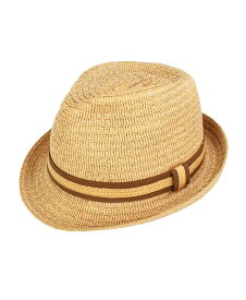 【送料無料】 ピーターグリム メンズ 帽子 アクセサリー Evan Braided Straw Fedora Hat Tan