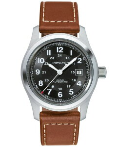 �n�~���g�� �����Y �A�N�Z�T���[ �r���v ���U�[ Hamilton Men's Swiss Automatic Khaki Field Brown Leather Strap Watch 42mm H70555533 No Color �J�[�L