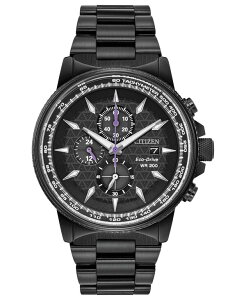 V`Y Y ANZT[ rv Citizen Black Panther Chronograph Black Bracelet Watch 42mm