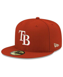 �j���[�G�� �����Y �A�N�Z�T���[ �X�q ���S New Era Men's Red Tampa Bay Rays Logo White 59FIFTY Fitted Hat Red ���b�h