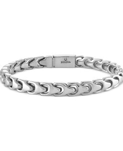uo Y ANZT[ uXbgEoOEANbg TVc Bulova Men's Link Bracelet in Stainless Steel Silver Vo[