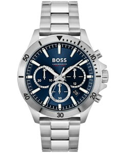 q[S{X Y ANZT[ rv TVc Hugo Boss Men's Chronograph Troper Stainless Steel Bracelet Watch 45mm Silver Vo[