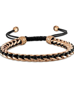 �u���o �����Y �A�N�Z�T���[ �u���X���b�g�E�o���O���E�A���N���b�g T�V���c Bulova Rose Gold-Tone IP Stainless Steel Cord Woven Slider Bracelet Rose Gold Tone �S�[���h