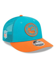 【送料無料】 ニューエラ メンズ 帽子 アクセサリー Men's Aqua Orange Miami Dolphins 2023 Sideline Low Profile 9FIFTY Snapback Hat Aqua Orange