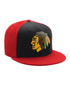 【送料無料】 スターター メンズ 帽子 アクセサリー Men's Black Red Chicago Blackhawks Logo Two-Tone Snapback Hat Black Red