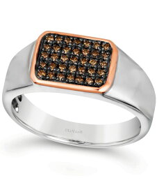 【送料無料】 ル ヴァン メンズ リング アクセサリー Men's Diamond Ring (1/3 ct. t.w.) in Sterling Silver & 14k Rose Gold Silver