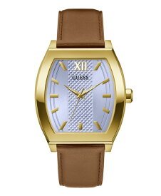 【送料無料】 ゲス メンズ 腕時計 アクセサリー Men's Analog Brown Genuine Leather Watch 42mm Brown