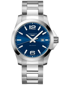 �����W�� �����Y �A�N�Z�T���[ �r���v T�V���c Longines Men's Conquest Stainless Steel Bracelet Watch 43mm L37604966 No Color