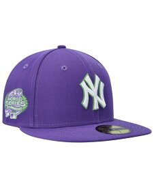 【送料無料】 ニューエラ メンズ 帽子 アクセサリー Men's Purple New York Yankees Lime Side Patch 59FIFTY Fitted Hat Purple