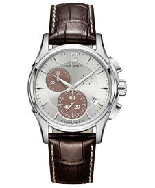 【送料無料】 ハミルトン メンズ 腕時計 アクセサリー Men's Swiss Chronograph Jazzmaster Brown Leather Strap Watch 42mm Brown