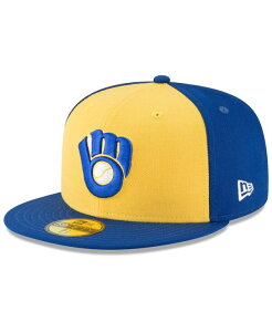 �j���[�G�� �����Y �A�N�Z�T���[ �X�q �E�[�� New Era Men's Yellow Milwaukee Brewers Cooperstown Collection Wool 59FIFTY Fitted Hat Yellow �C�G���[
