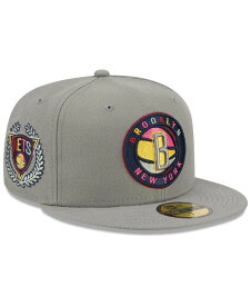 【送料無料】 ニューエラ メンズ 帽子 アクセサリー Men's Gray Brooklyn Nets Color Pack 59FIFTY Fitted Hat Gray