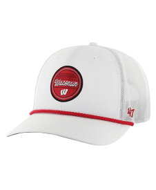 【送料無料】 47ブランド メンズ 帽子 アクセサリー Men's White Wisconsin Badgers Fairway Trucker Adjustable Hat White