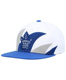 【送料無料】 ミッチェル&ネス メンズ 帽子 アクセサリー Men's White Blue Distressed Toronto Maple Leafs Vintage-Like Sharktooth Snapback Hat White Blue