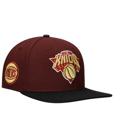 【送料無料】 プロスタンダード メンズ 帽子 アクセサリー Men's Maroon Black New York Knicks Gold Rush 2-Tone Snapback Hat Maroon Black