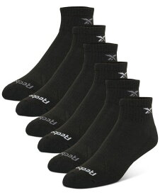 【送料無料】 リーボック メンズ 靴下 アンダーウェア Men's 6-Pk. 1/2 Terry Performance Quarter Socks Black