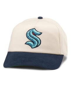 AJj[h Y ANZT[ Xq White Deep Sea Blue American Needle Men's White Deep Sea Blue Seattle Kraken Burnett Adjustable Hat