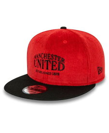 【送料無料】 ニューエラ メンズ 帽子 アクセサリー Men's Red Manchester United Corduroy 9FIFTY Snapback Hat Red