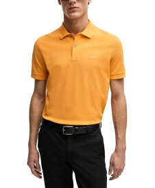 【送料無料】 ヒューゴボス メンズ ポロシャツ トップス Men's Embroidered Logo Polo Shirt Medium Orange