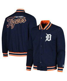 【送料無料】 スターター メンズ ジャケット・ブルゾン アウター Men's Navy Detroit Tigers Secret Weapon Satin Full-Snap Jacket Navy