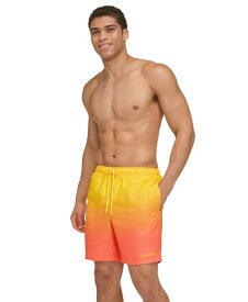 【送料無料】 カルバンクライン メンズ ハーフパンツ・ショーツ 水着 Men's Gradient Dot Print 7" Volley Swim Trunks Hot Coral