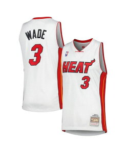 �~�b�`�F��&�l�X �����Y �g�b�v�X �V���c �W���[�W�[ Mitchell & Ness Men's Dwyane Wade White Miami Heat Hardwood Classics 2005-06 Swingman Jersey White �z���C�g