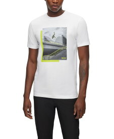 【送料無料】 ヒューゴボス メンズ Tシャツ トップス Men's Photo-Print T-shirt White