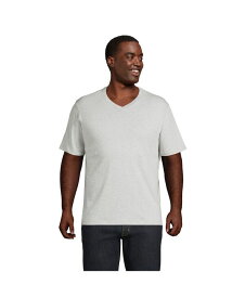 【送料無料】 ランズエンド メンズ Tシャツ トップス Big & Tall Super-T Short Sleeve V-Neck T-Shirt Gray heather