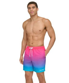 【送料無料】 カルバンクライン メンズ ハーフパンツ・ショーツ 水着 Men's Sky Gradient 7" Volley Swim Trunks Pink