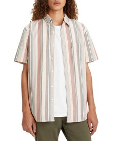 【送料無料】 リーバイス メンズ シャツ トップス Men's Classic 1 Pocket Regular Fit Short Sleeve Shirt Emil Stripe Mauveglow