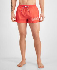 【送料無料】 ヒューゴボス メンズ ハーフパンツ・ショーツ 水着 Men's Mooneye Outlined Logo Drawstring 3" Swim Trunks Medium Red