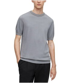 【送料無料】 ヒューゴボス メンズ ニット・セーター アウター Men's Short-Sleeved Sweater Silver