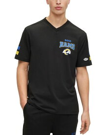 【送料無料】 ヒューゴボス メンズ Tシャツ トップス BOSS by Hugo Boss x NFL Men's T-shirt Collection Los Angeles Rams - Black