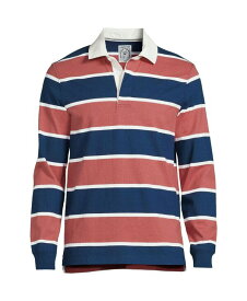 【送料無料】 ランズエンド メンズ ポロシャツ トップス Men's Long Sleeve Rugby Shirt Nautical red rugby stripe