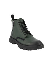 【送料無料】 ダナ キャラン ニューヨーク メンズ ブーツ・レインブーツ シューズ Men's Side Zip Lace Up Rubber Sole Work Boots Green