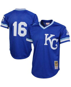 �~�b�`�F��&�l�X �����Y �g�b�v�X �V���c ���b�V�� �W���[�W�[ Mitchell & Ness Men's Bo Jackson Kansas City Royals Royal 1989 Authentic Cooperstown Collection Batting Mesh Practice Jersey Royal