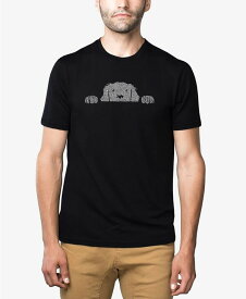 【送料無料】 エルエーポップアート メンズ Tシャツ トップス Men's Premium Blend Word Art Peeking Dog T-shirt Black