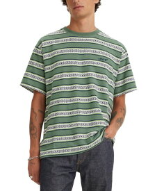 【送料無料】 リーバイス メンズ Tシャツ トップス Men's Premium Striped Short-Sleeve Crewneck T-Shirt Otis Geo Stripe Dark Forest