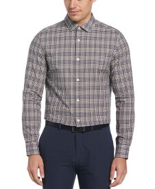 【送料無料】 ペリーエリス メンズ シャツ トップス Men's Pixel Plaid Striped Shirt Dark Denim