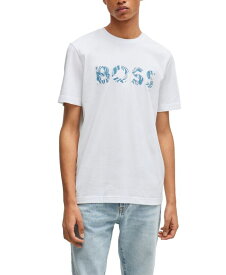 【送料無料】 ヒューゴボス メンズ Tシャツ トップス Men's Logo Print T-shirt White