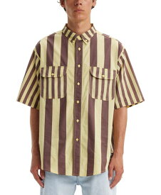 【送料無料】 リーバイス メンズ シャツ トップス Men's Woven Skate Stripe Shirt Banana Split Brown Yellow