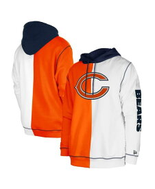 【送料無料】 ニューエラ メンズ パーカー・スウェット フーディー アウター Men's Orange White Chicago Bears Third Down Split Raglan Pullover Hoodie Orange White