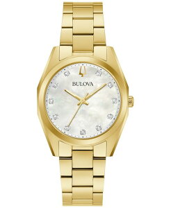 uo fB[X ANZT[ rv TVc Bulova Women's Surveyor Diamond (1/20 ct. t.w.) Gold-Tone Stainless Steel Bracelet Watch 31mm Gold-tone S[h