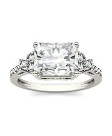 【送料無料】 チャールズ アンド コルバード レディース リング アクセサリー Moissanite Radiant Cut Engagement Ring 2-9/10 ct. t.w. Diamond Equivalent in 14k White Gold White Gold