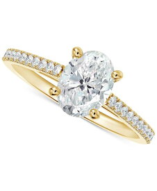 【送料無料】 フォーエバーマーク レディース リング アクセサリー Diamond Cathedral Solitaire Oval-Cut Pav&eacute; Engagement Ring (5/8 ct. t.w.) in 14k Gold Yellow Gold