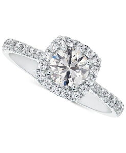 yz tH[Go[}[N fB[X O ANZT[ Diamond Halo Diamond Engagement Ring with Pav Band (1-1/20 ct. t.w.) in 14k White Gold White Gold