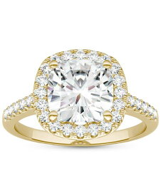【送料無料】 チャールズ アンド コルバード レディース リング アクセサリー Moissanite Cushion Halo Ring (2-7/8 ct. tw. Diamond Equivalent) in 14k Gold Gold