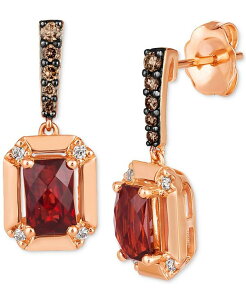 yz  @ fB[X sAXECO ANZT[ Pomegranate Garnet (1-1/6 ct. t.w.) & Diamond (1/6 ct. t.w.) Drop Earrings in 14k Rose Gold No Color