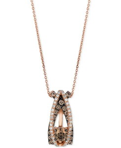 yz  @ fB[X lbNXE`[J[Ey_ggbv ANZT[ Chocolate Diamond (1-1/4 ct. t.w.) & Vanilla Diamond (1/4 ct. t.w.) Dramatic 18" Pendant Necklace in 14k Rose Gold 14K Strawber