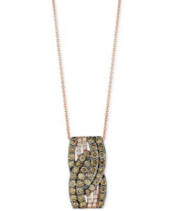 yz  @ fB[X lbNXE`[J[Ey_ggbv ANZT[ Chocolate Diamond (1-1/2 ct. t.w.) & Vanilla Diamond (1/10 ct. t.w.) Crossover Vertical Bar 18" Pendant Necklace in 14k Rose Go